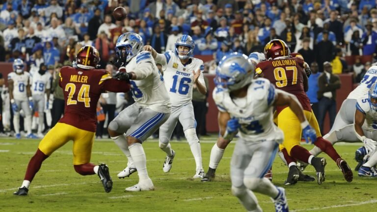 washington commanders vs detroit lions match player stats