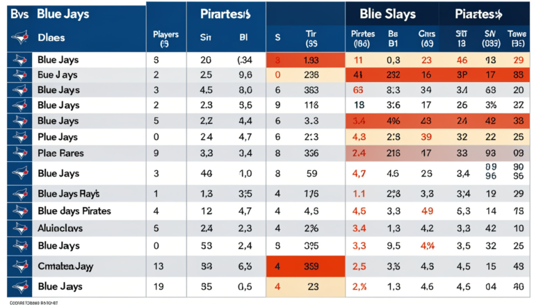 toronto blue jays vs pittsburgh pirates match player stats